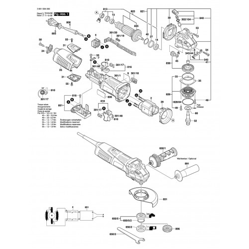 Запчасти для УШМ Bosch GWS 12-125CIE